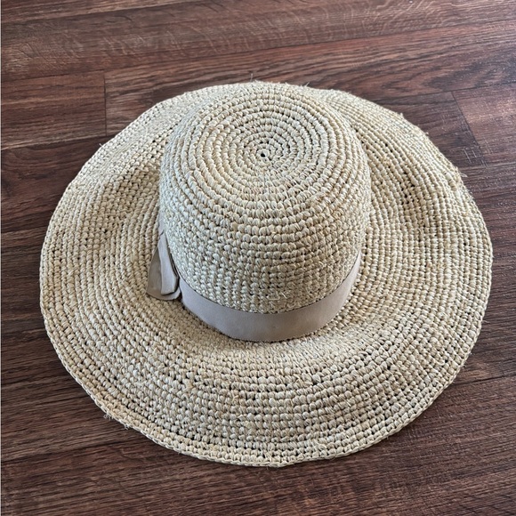 FLORABELLA Marcella Crochet Raffia Hat with Ribbon Trim main image 2